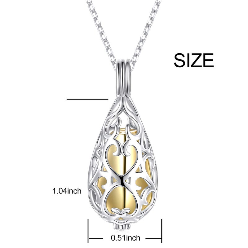 DAOCHONG S925 Sterling Silver Always in My Heart Teardrop Memorial Pendant Necklace with Hollow Urn Keepsake Cremation Jewelry for Ashes - Image 5
